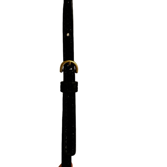 Coach Ashley Python, Pleated Black Leather Swingpack, Crossbody Purse Bag Zipper - Picture 13 of 16